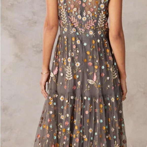 Sundance Floral Embroidered Maxi Dress - Gray Multicolor - Picture 2 of 12